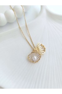 Çelik Gold İstiridye Kadın Kolye