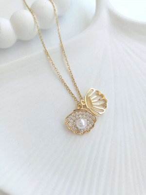 Çelik Gold İstiridye Kadın Kolye