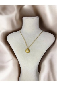 Handmade Pirinç Üzeri Altın Kaplama Göz Figürlü Kadın Kolye - Vidi