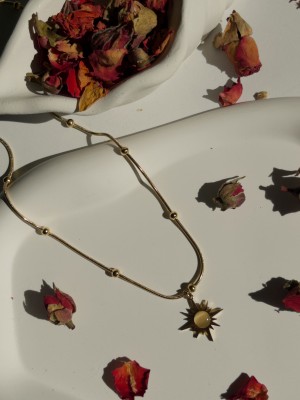 Çelik Altın Yıldızlı Kadın Kolye Guiding Star- Gold