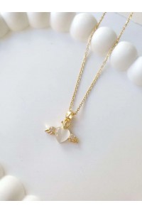 Çelik Gold Kanatlı Kalp Kadın Kolye