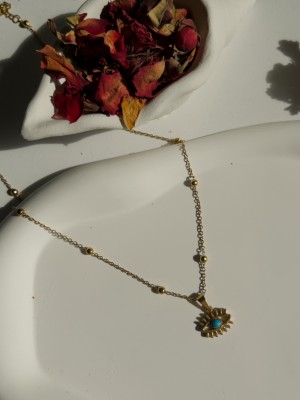 Çelik Göz Figürlü Kadın Kolye Altın Ocean Eye - Gold