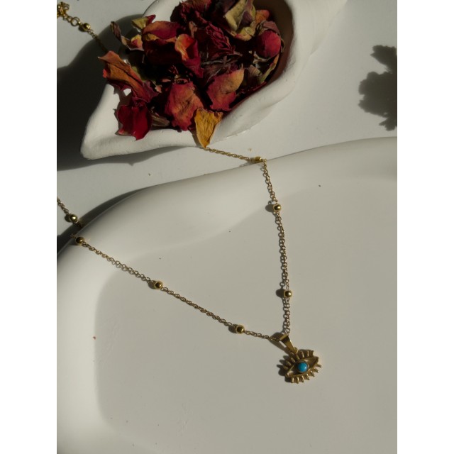 Çelik Göz Figürlü Kadın Kolye Altın Ocean Eye - Gold