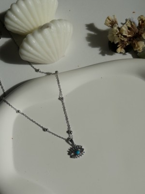 Çelik Göz Figürlü Kadın Kolye Gümüş Ocean Eye - Silver Çelik Göz Figürlü Kadın Kolye Gümüş Ocean Eye - Silver