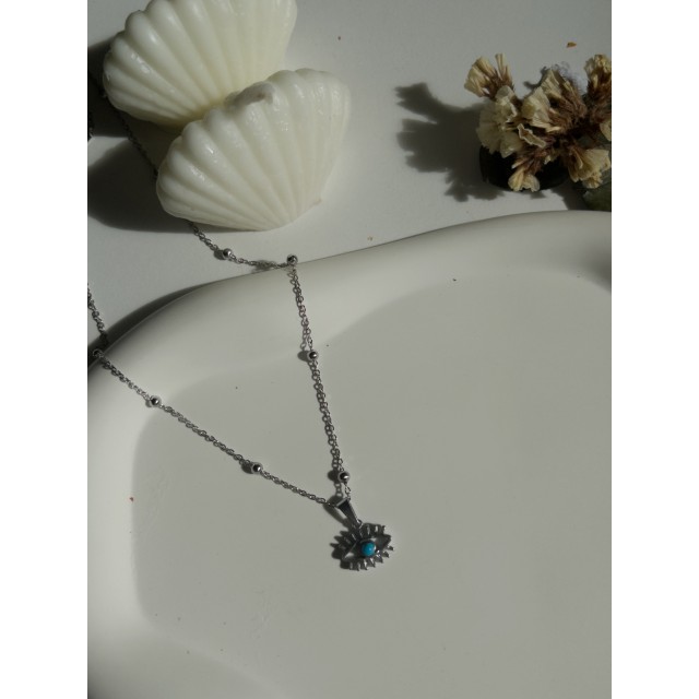 Çelik Göz Figürlü Kadın Kolye Gümüş Ocean Eye - Silver Çelik Göz Figürlü Kadın Kolye Gümüş Ocean Eye - Silver
