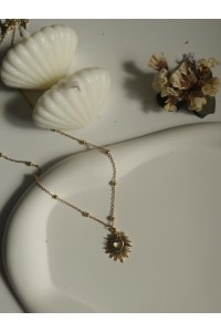 Çelik Kalp Figürlü Kadın Kolye Heart Beat - Gold