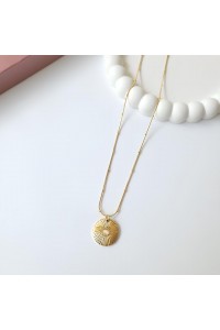 Çelik Gold Yuvarlak Antik Kadın Kolye