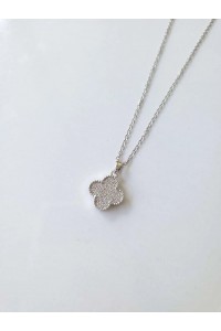 Çelik Silver Taşlı Van Cleef Model Kadın Kolye