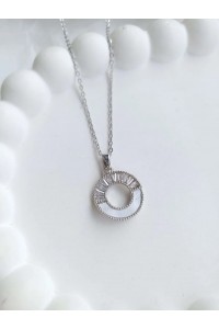 Çelik Silver Taşlı Kadın Kolye