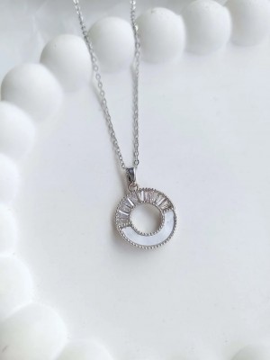 Çelik Silver Taşlı Kadın Kolye