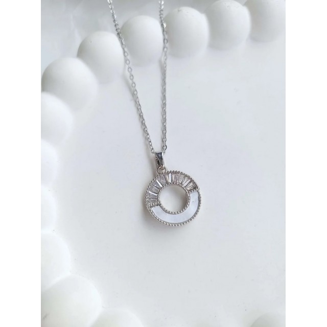 Çelik Silver Taşlı Kadın Kolye