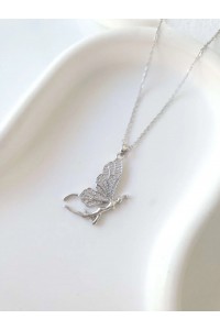 Çelik Silver Butterfly Kadın Kolye