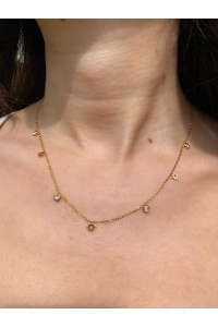 Çelik Minik Güneş Figürlü Zarif Charmlı Kadın Kolye