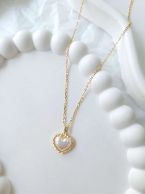 Çelik Gold Antik Kalp Kolye