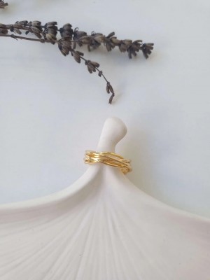 Çelik Gold Fashion Ayarlanabilir Yüzük