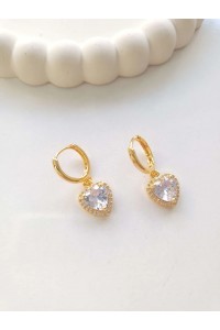 Çelik Gold Kalpli Küpe