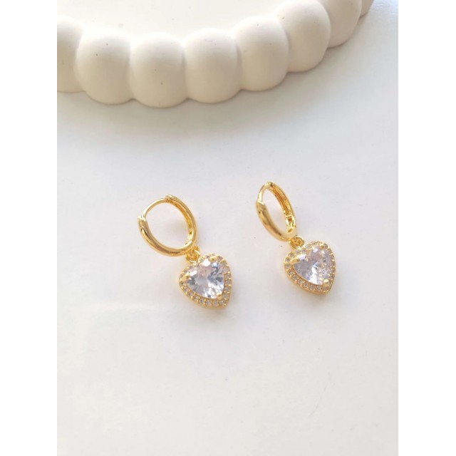 Çelik Gold Kalpli Küpe Çelik Gold Kalpli Küpe