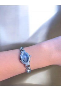 Kadın İnce Kordonlu Vintage Metal Kasa Silver Kol Saati 2