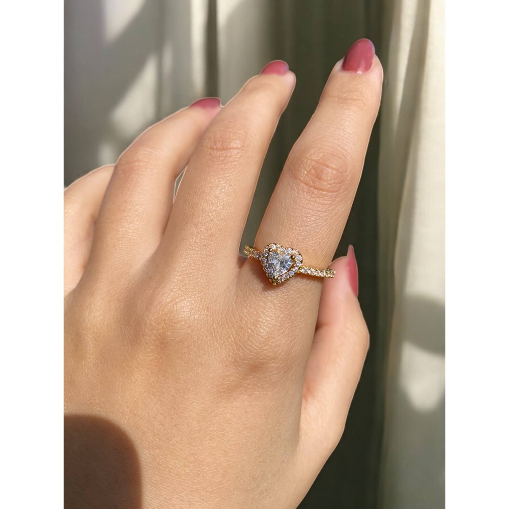 Beyaz Kalpli Taşlı Kadın Zarif Yüzük