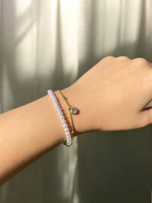 İnci Dorika Çift Sıra Kadın Zarif Bileklik