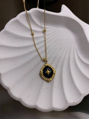 Vintage Kutup Yıldızı Kadın Çelik Gold Kolye