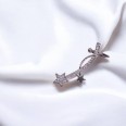 Yıldız Desenli Silver Earcuff Küpe