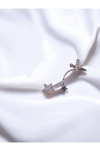 Yıldız Desenli Silver Earcuff Küpe