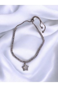 Yıldız Figürlü Asansörlü Silver Çelik Su Yolu Bileklik