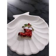 Yılbaşı Kırmızı Çorap Broş