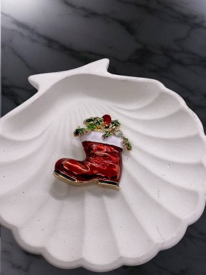Yılbaşı Kırmızı Çorap Broş
