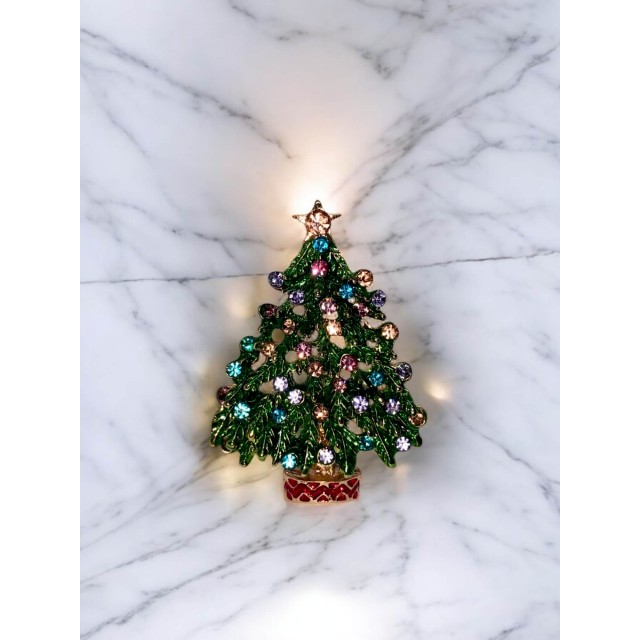 Yılbaşı Çam Ağacı Taşlı Broş Yılbaşı Çam Ağacı Taşlı Broş