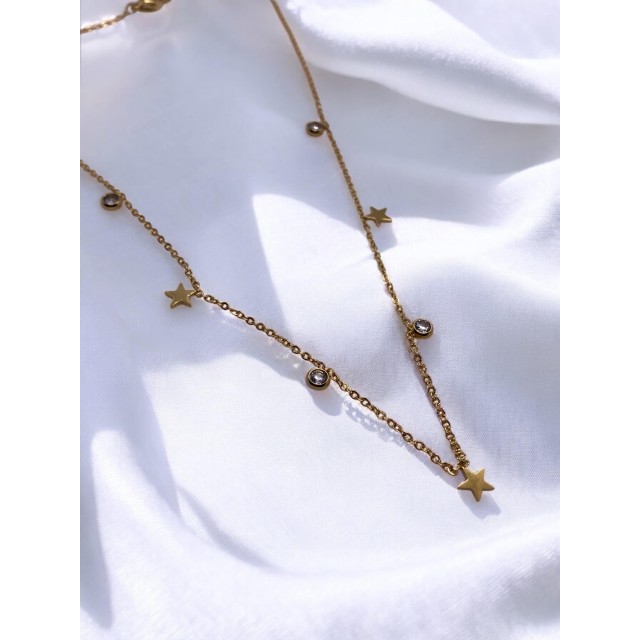 Çelik Minik Yıldız Figürlü Zarif Charmlı Kadın Kolye Çelik Minik Yıldız Figürlü Zarif Charmlı Kadın Kolye