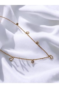 Çelik Minik Kalp Figürlü Zarif Charmlı Kadın Kolye