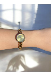 Yuvarlak Kadranlı Gold İnce Kordonlu Kadın Vintage Saat-15