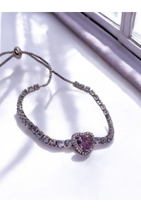 Çelik Gold Asansörlü Pembe Kalpli Pandora Bileklik