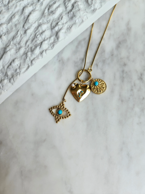 Çelik Gold Charm Kolye