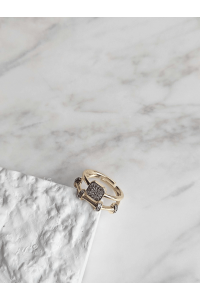 Ayarlanabilir İki Sıra Taşlı Yüzük