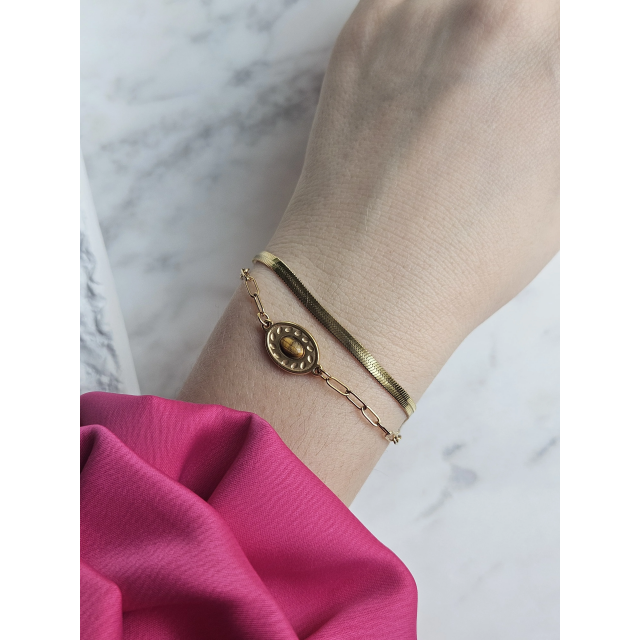 Çift Sıra Çelik Bileklik Çift Sıra Çelik Bileklik