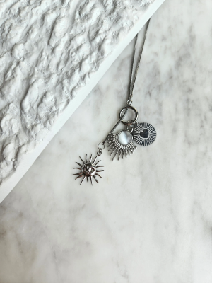 Çelik Gümüş Charm Kolye