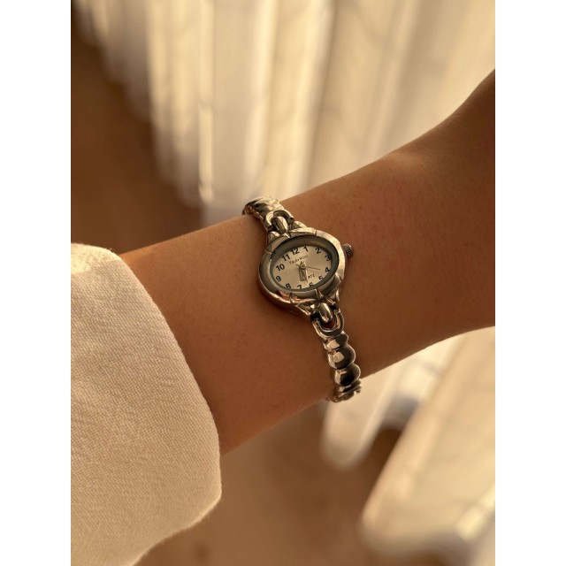 Kadın İnce Kordonlu Vintage Metal Kasa Gümüş Minimal Kol Saati 18