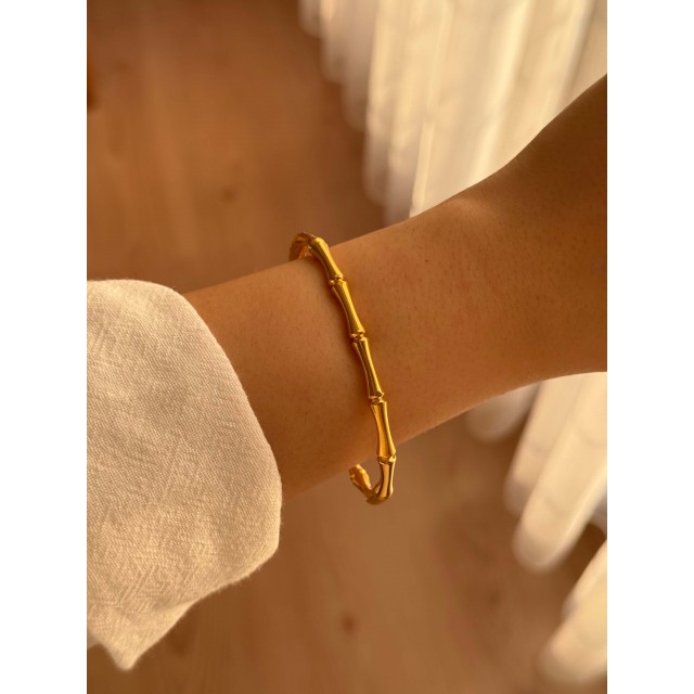 Gold Kemik Çelik Kelepçe Bileklik