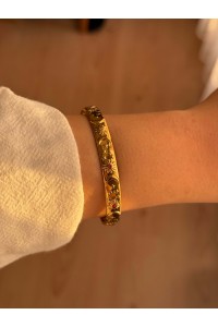 Renkli Taşlı Güneş ve Ay Motif Çelik Bileklik