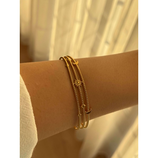 Güneş Ay Yıldız 3 Sıra Bilezik Güneş Ay Yıldız 3 Sıra Bilezik