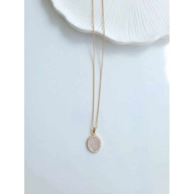 Çelik Gold Sedef Taşlı Kadın Kolye Çelik Gold Sedef Taşlı Kadın Kolye