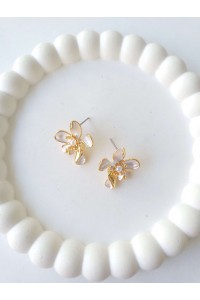 Çelik Gold İncili Çiçek Kadın Küpe - Blossom