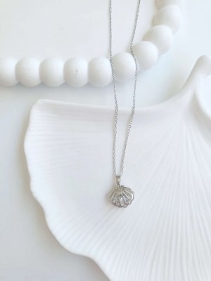 Çelik Silver İstiridye Kadın Kolye