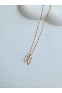 Çelik Gold Yonca Kadın Şans Kolye