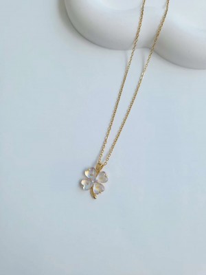 Çelik Gold Yonca Kadın Şans Kolye Çelik Gold Yonca Kadın Şans Kolye