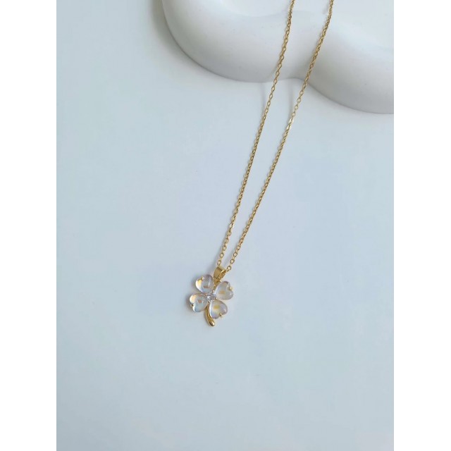 Çelik Gold Yonca Kadın Şans Kolye