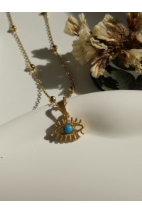 Çelik Göz Figürlü Kadın Kolye Altın Ocean Eye - Gold